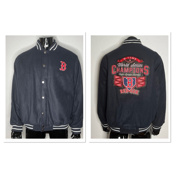 GIII Sports by Carl Banks Men’s 8 X World Series Red Sox Varsity Jacket Sz L NWT - Picture 1 of 11
